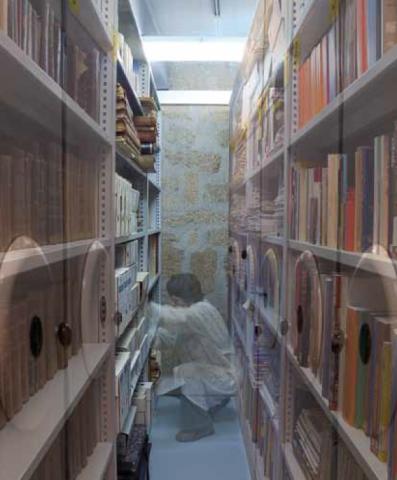 Traballando co patrimonio na biblioteca.